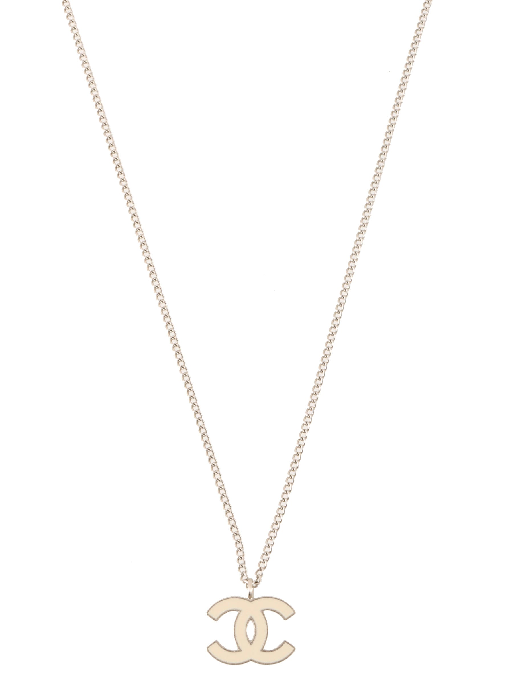 2004 CC Mark Necklace Silver/White