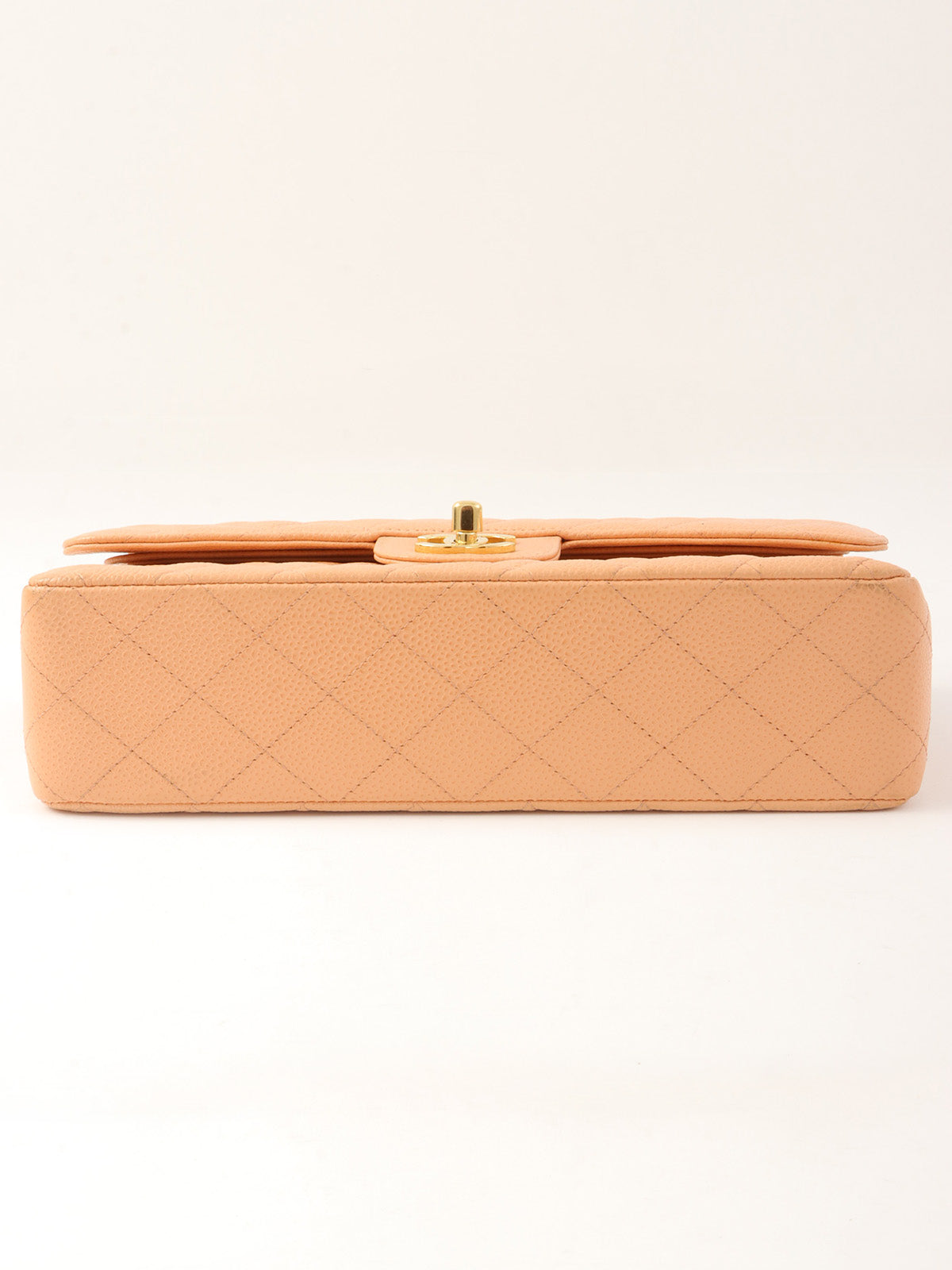 2003年頃製 キャビアスキンクラシックフラップチェーンバッグ25cm ピンクベージュ