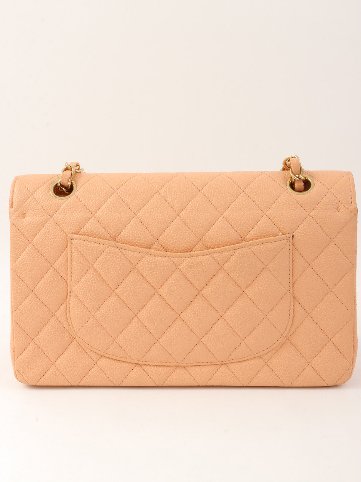 2003年頃製 キャビアスキンクラシックフラップチェーンバッグ25cm ピンクベージュ