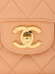 2003年頃製 キャビアスキンクラシックフラップチェーンバッグ25cm ピンクベージュ