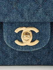 1998年頃製 デニムクラシックフラップチェーンバッグ25cm インディゴ