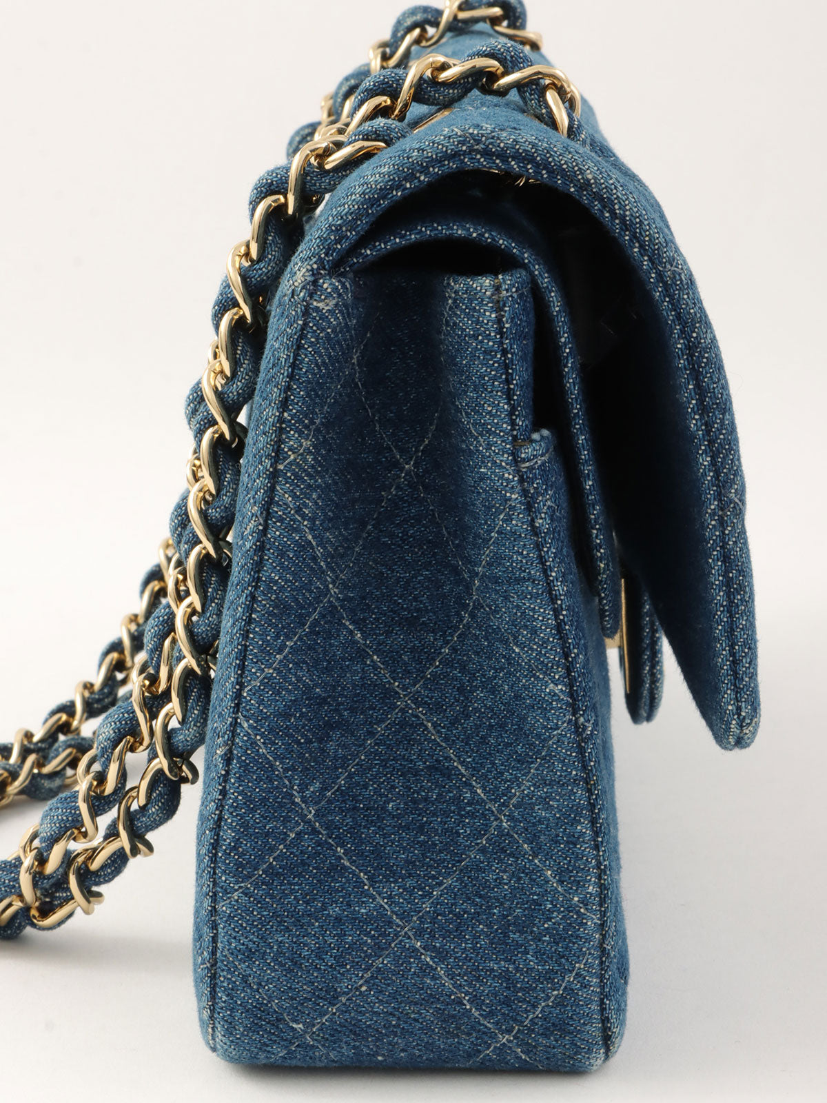 1998年頃製 デニムクラシックフラップチェーンバッグ25cm インディゴ