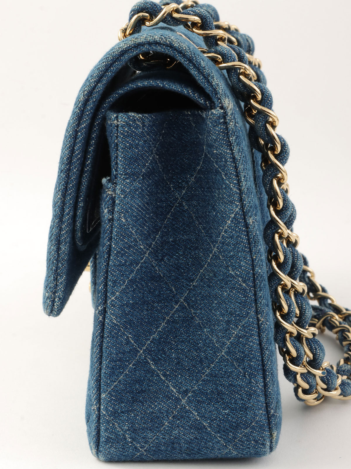 1998年頃製 デニムクラシックフラップチェーンバッグ25cm インディゴ