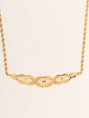 パールラインストーンデザインネックレス ゴールド/ホワイト