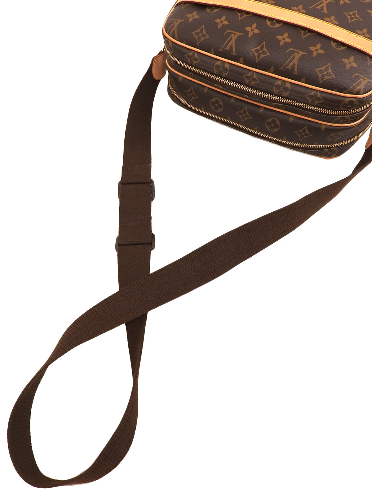 2009年製 キャンバスモノグラムリポーターPM ブラウン