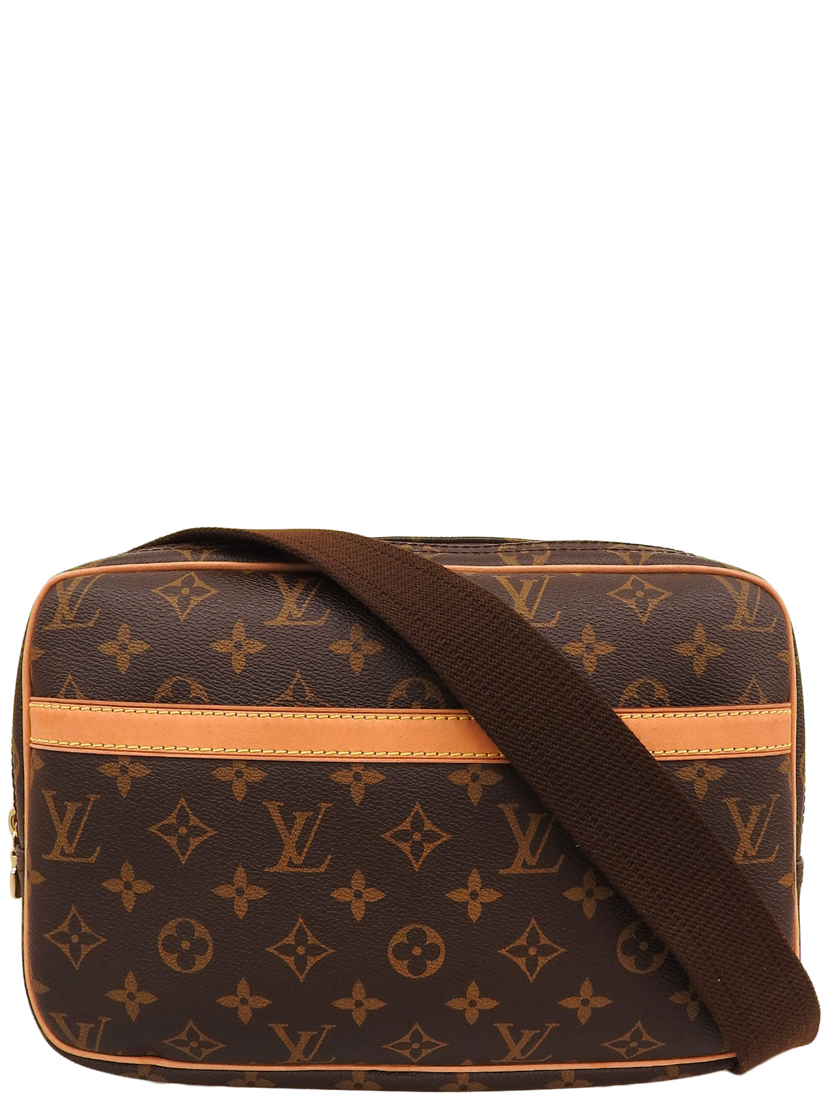 2009年製 キャンバスモノグラムリポーターPM ブラウン