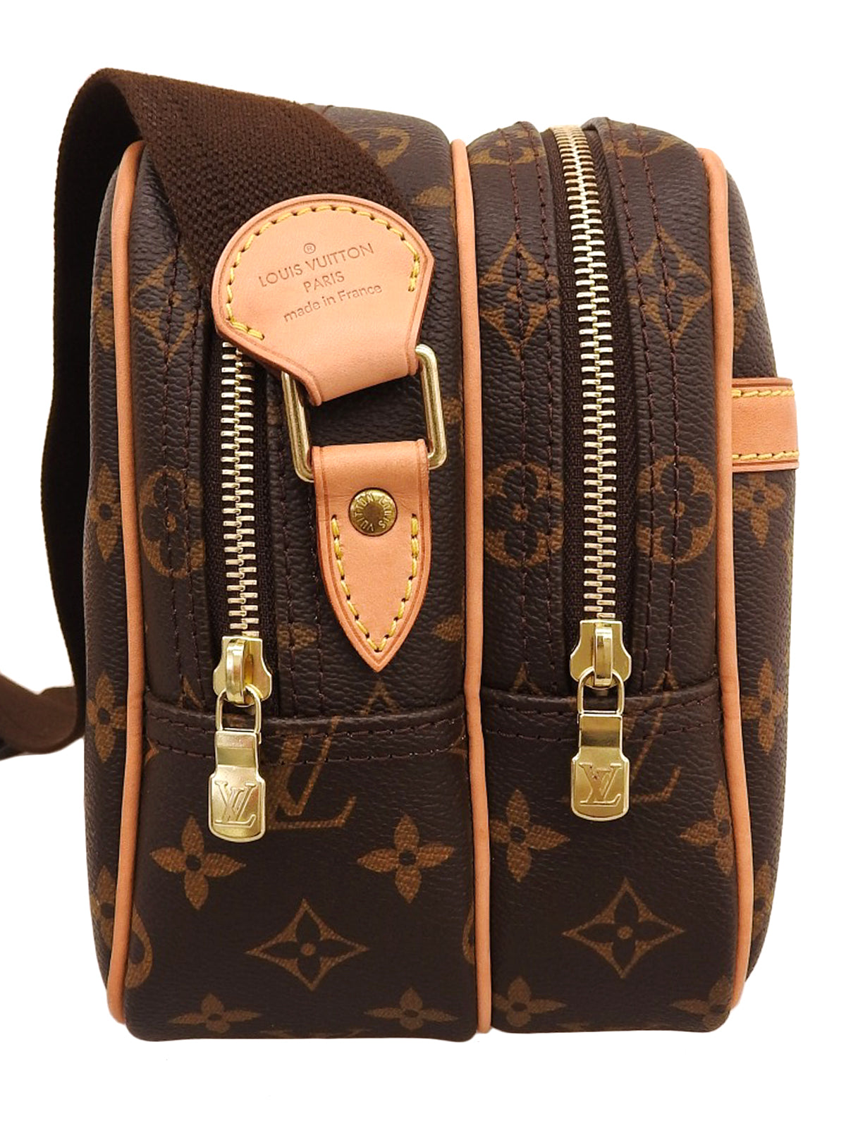 2009年製 キャンバスモノグラムリポーターPM ブラウン