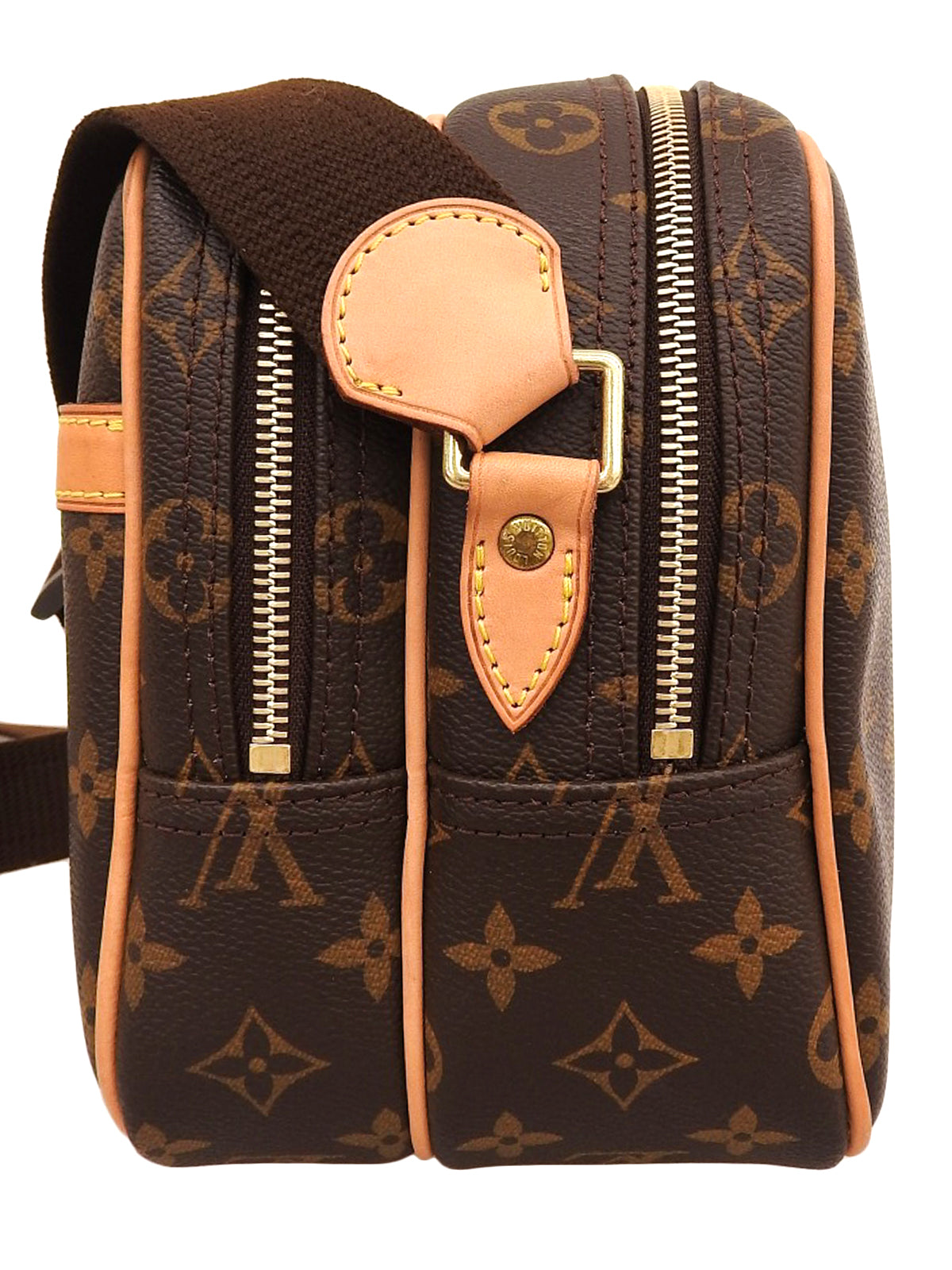 2009年製 キャンバスモノグラムリポーターPM ブラウン