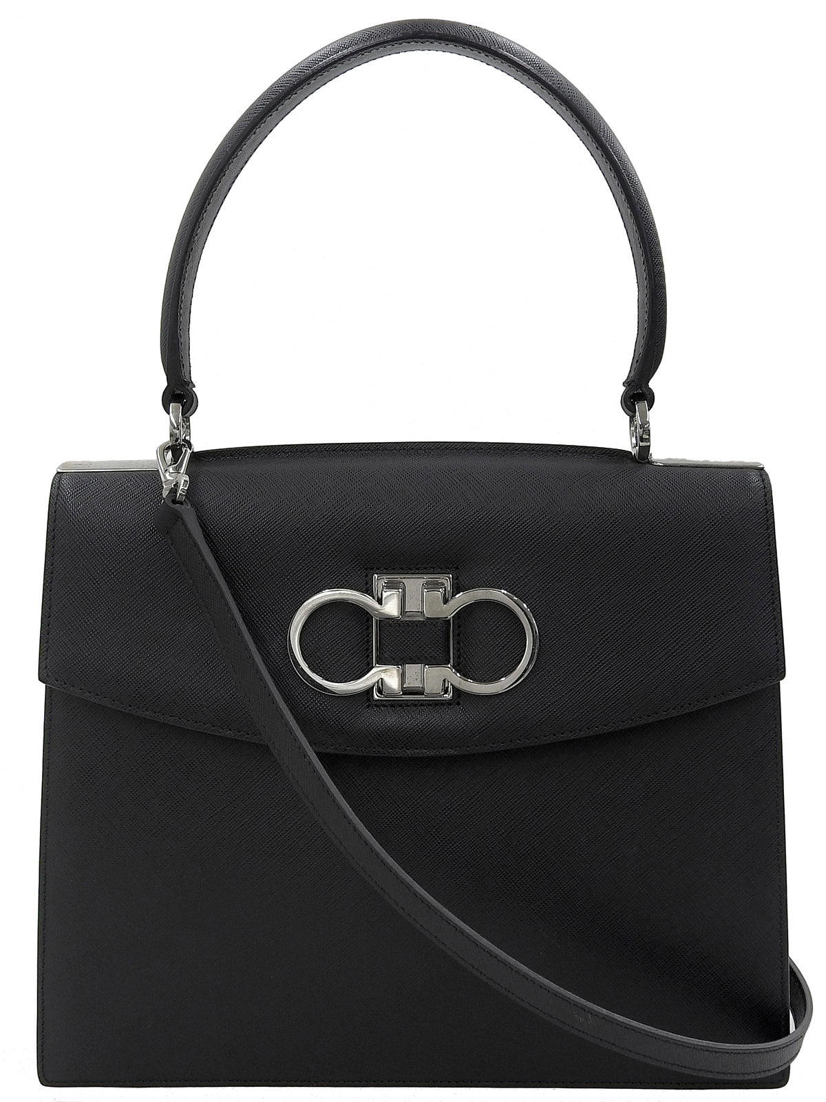 ガンチーニプレート2wayバッグ ブラック