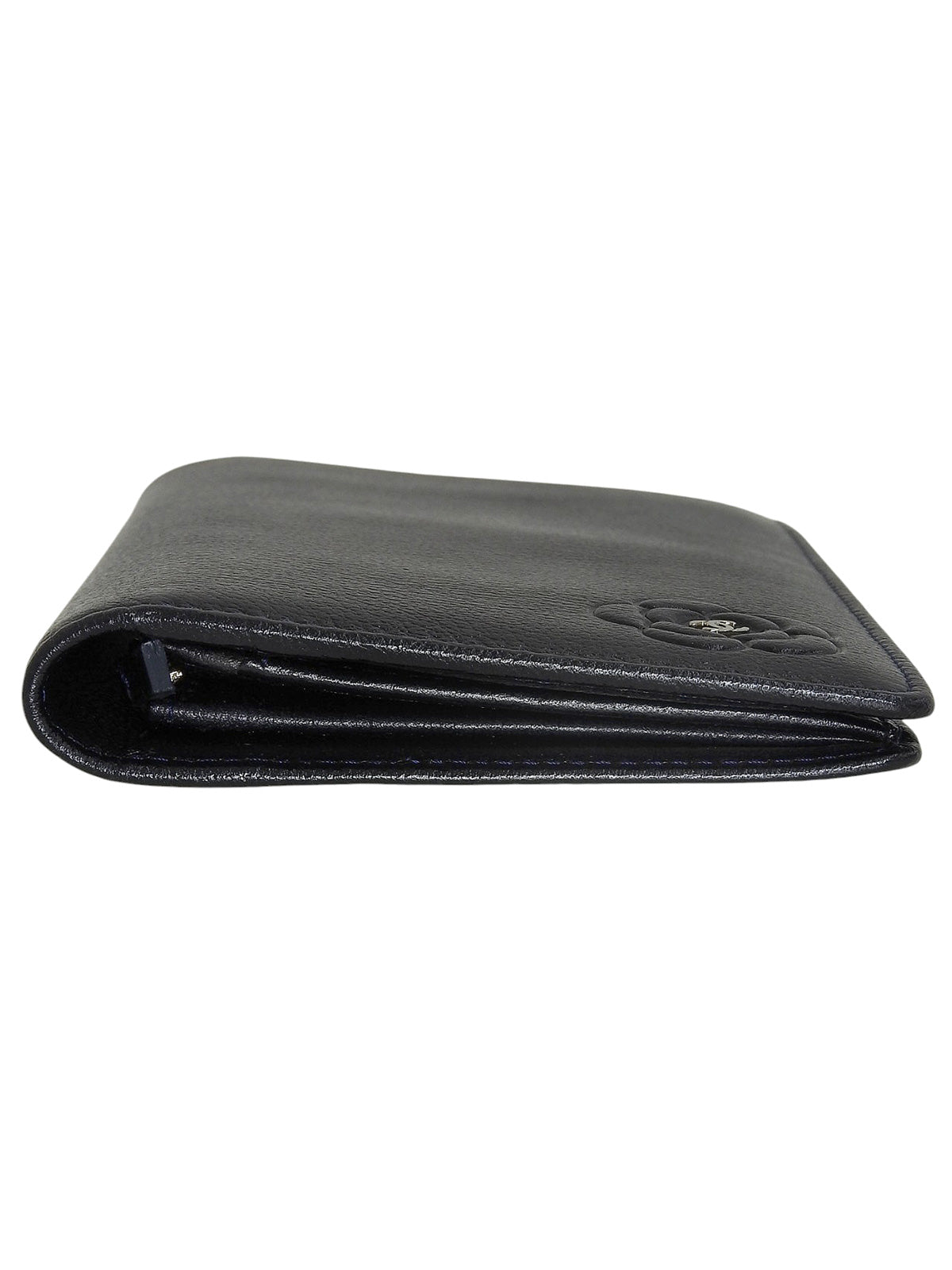 2008 Camellia CC logo plate long wallet, navy