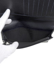 2008 Camellia CC logo plate long wallet, navy