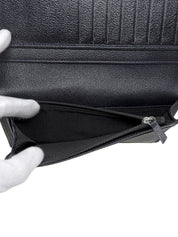 2008 Camellia CC logo plate long wallet, navy