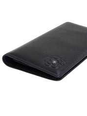 2008 Camellia CC logo plate long wallet, navy