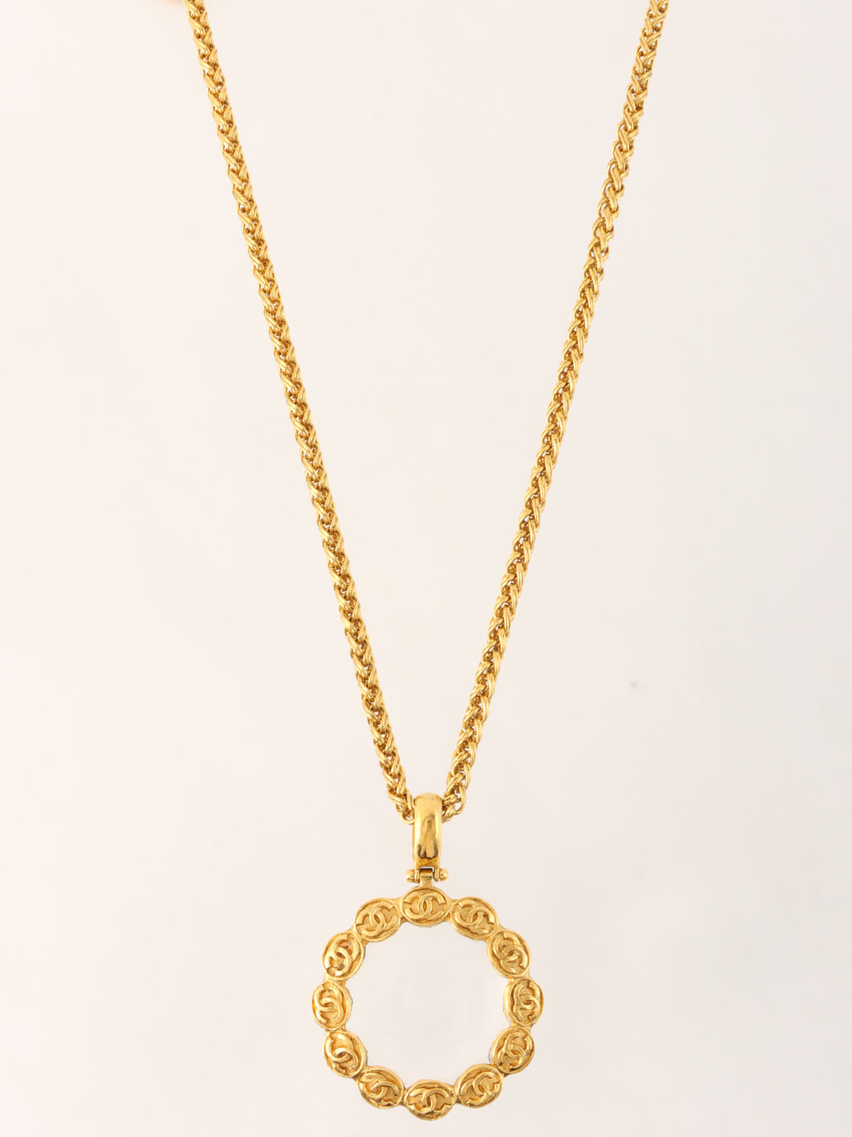 1995 Loupe Edge CC Mark Long Necklace Gold