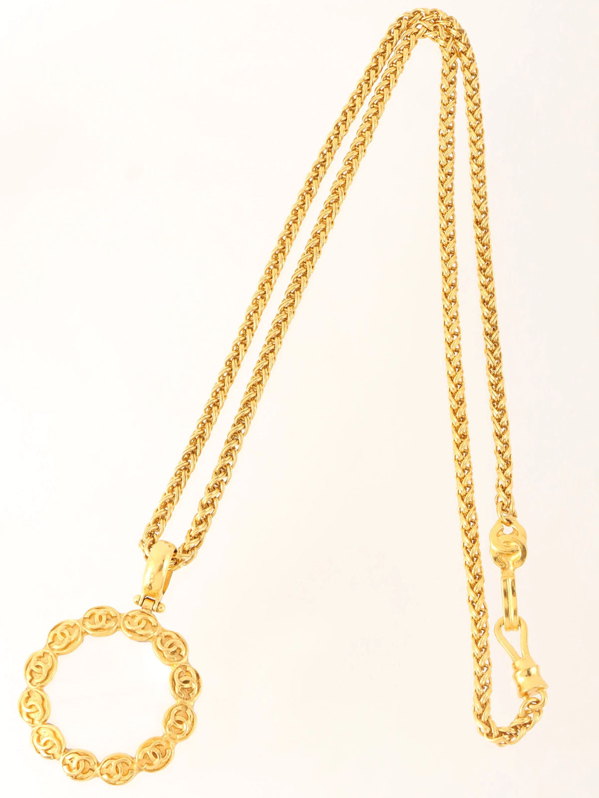 1995 Loupe Edge CC Mark Long Necklace Gold