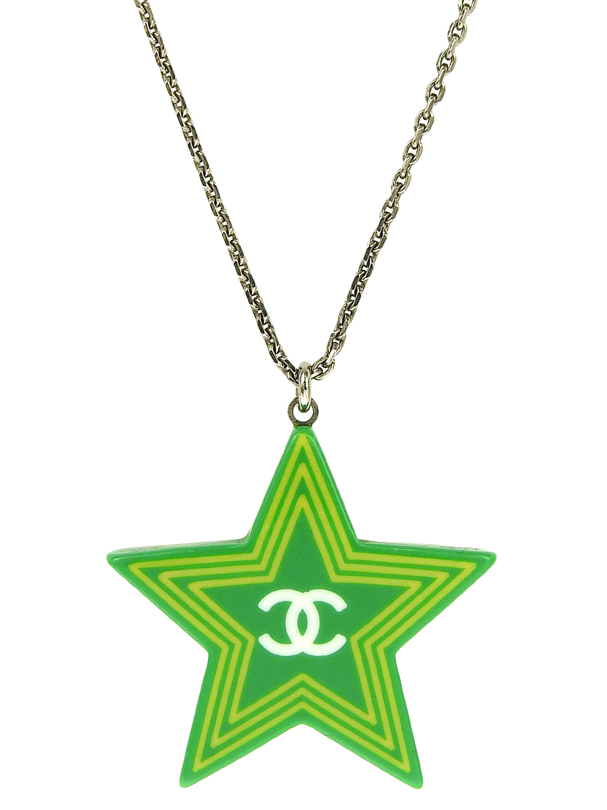 2004年製 スターモチーフCCマークネックレス グリーン/シルバー