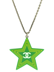 2004年製 スターモチーフCCマークネックレス グリーン/シルバー