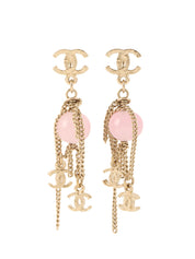2009 CC Mark Swing Earrings Gold/Pink