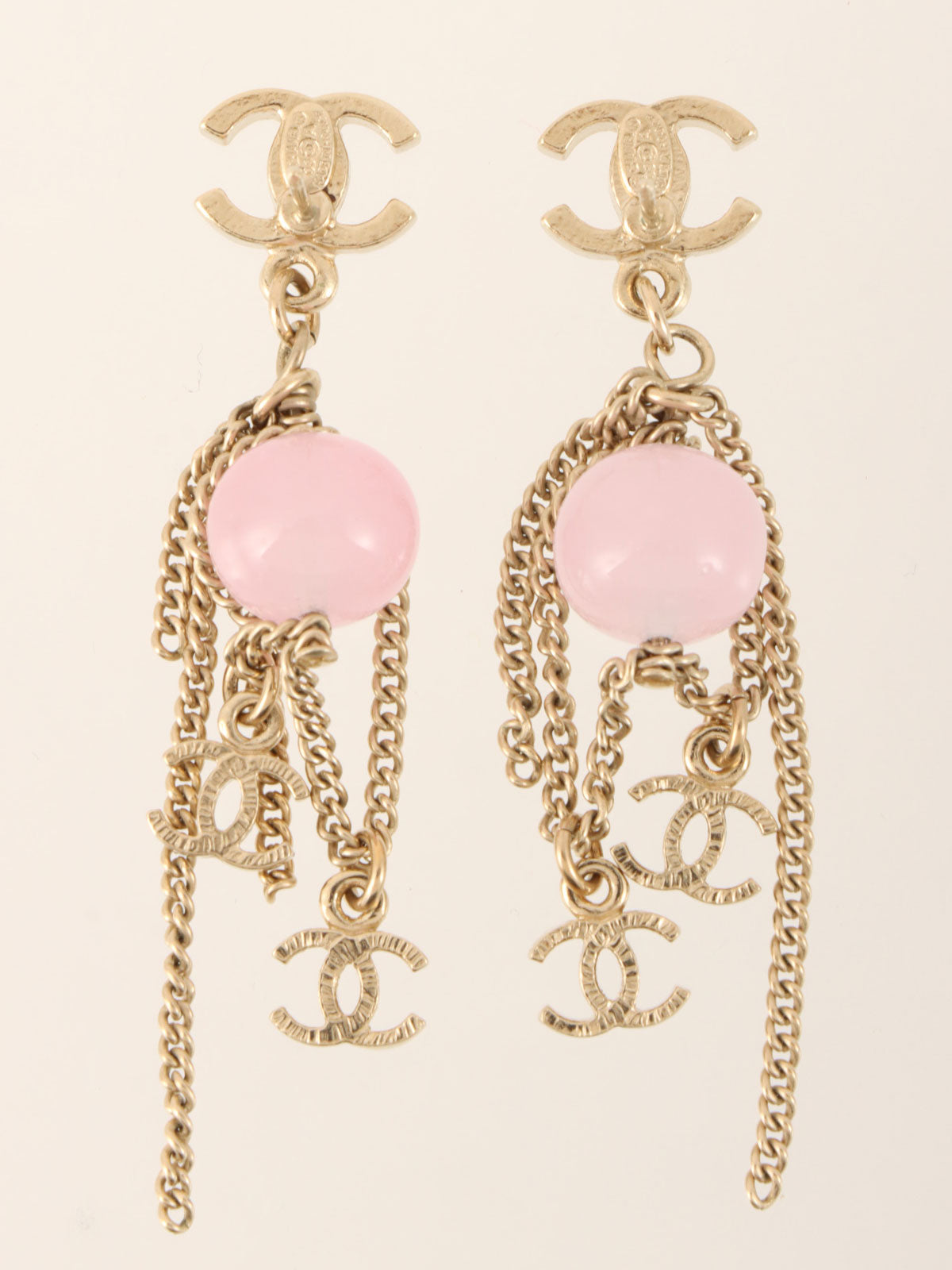 2009 CC Mark Swing Earrings Gold/Pink