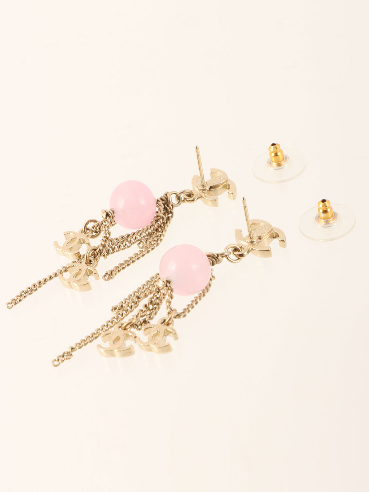 2009 CC Mark Swing Earrings Gold/Pink