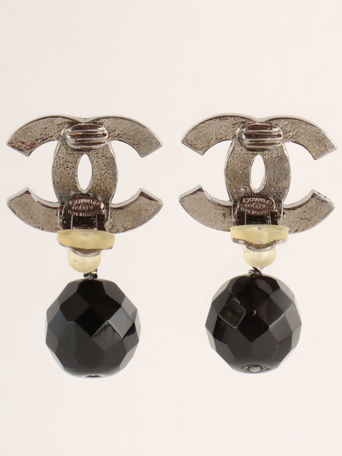 1999 CC Mark Swing Bijou Earrings Silver/Black