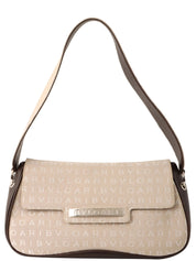 ロゴマニアショルダーバッグ ベージュ/ダークブラウン