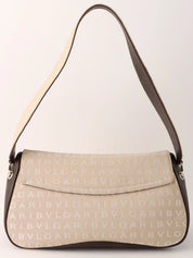 ロゴマニアショルダーバッグ ベージュ/ダークブラウン