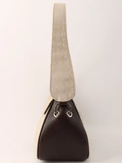 ロゴマニアショルダーバッグ ベージュ/ダークブラウン