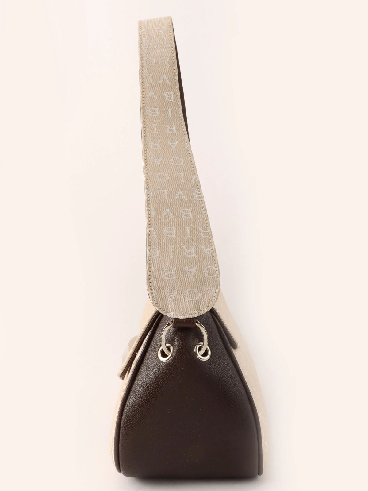 ロゴマニアショルダーバッグ ベージュ/ダークブラウン