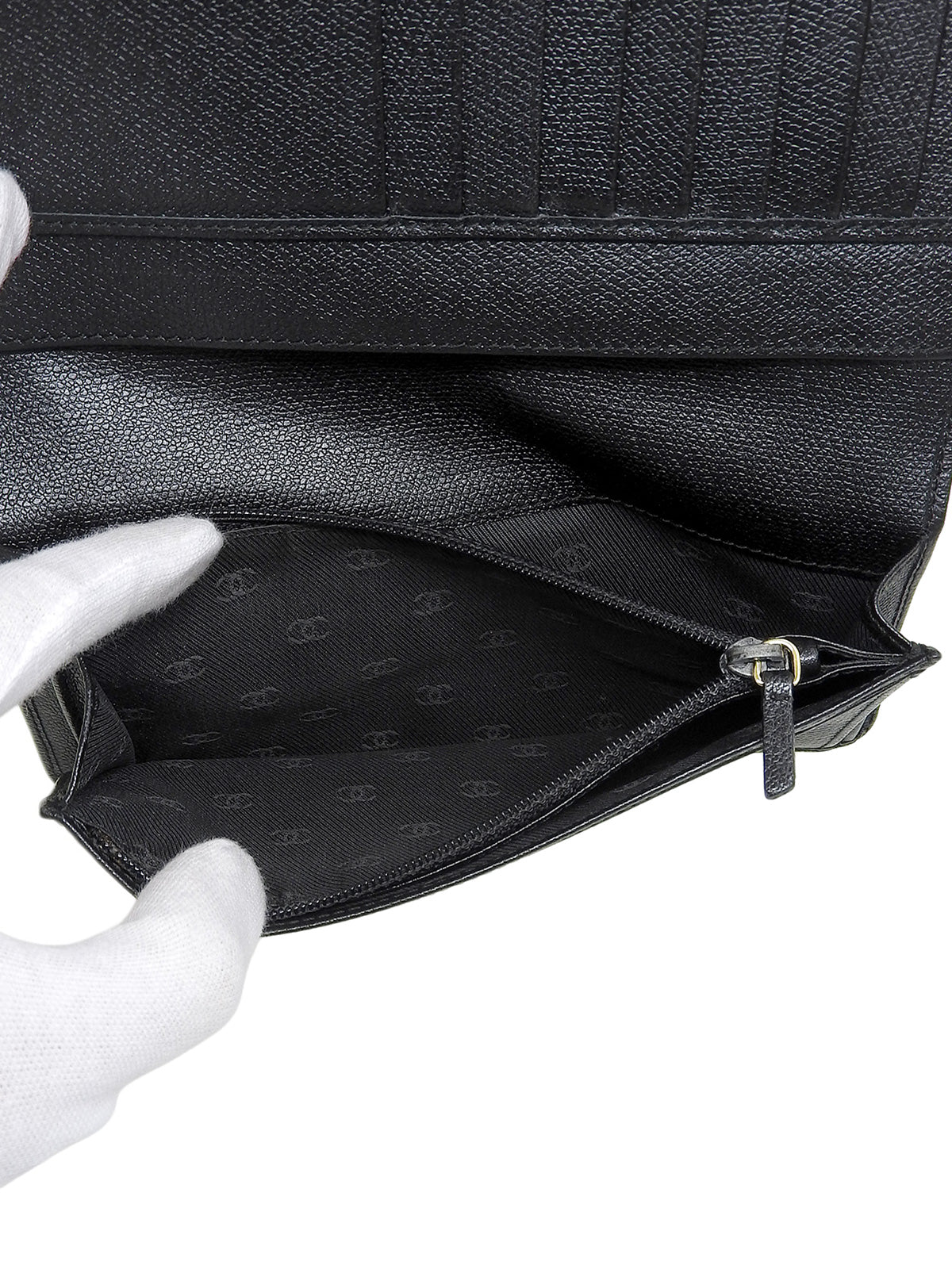 2005 CC mark plate long wallet black