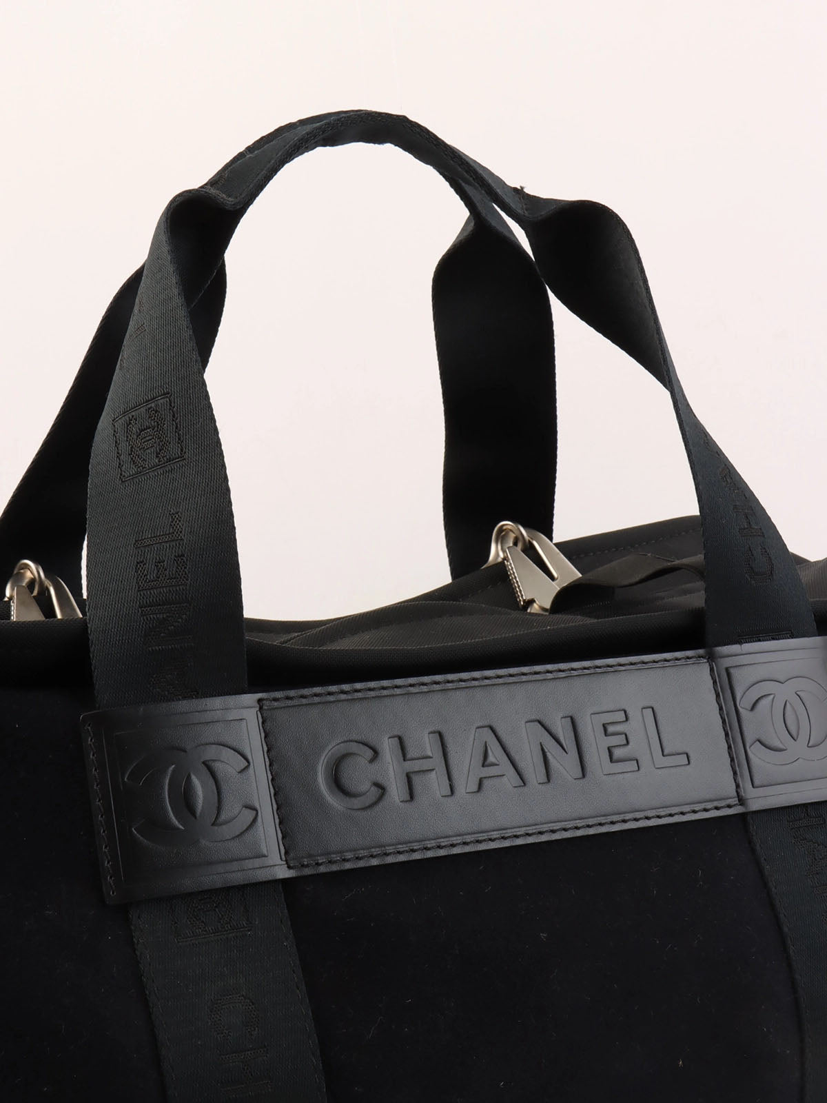 2004 Sports Line Wool Nylon Combination Logo Boston Bag, Black