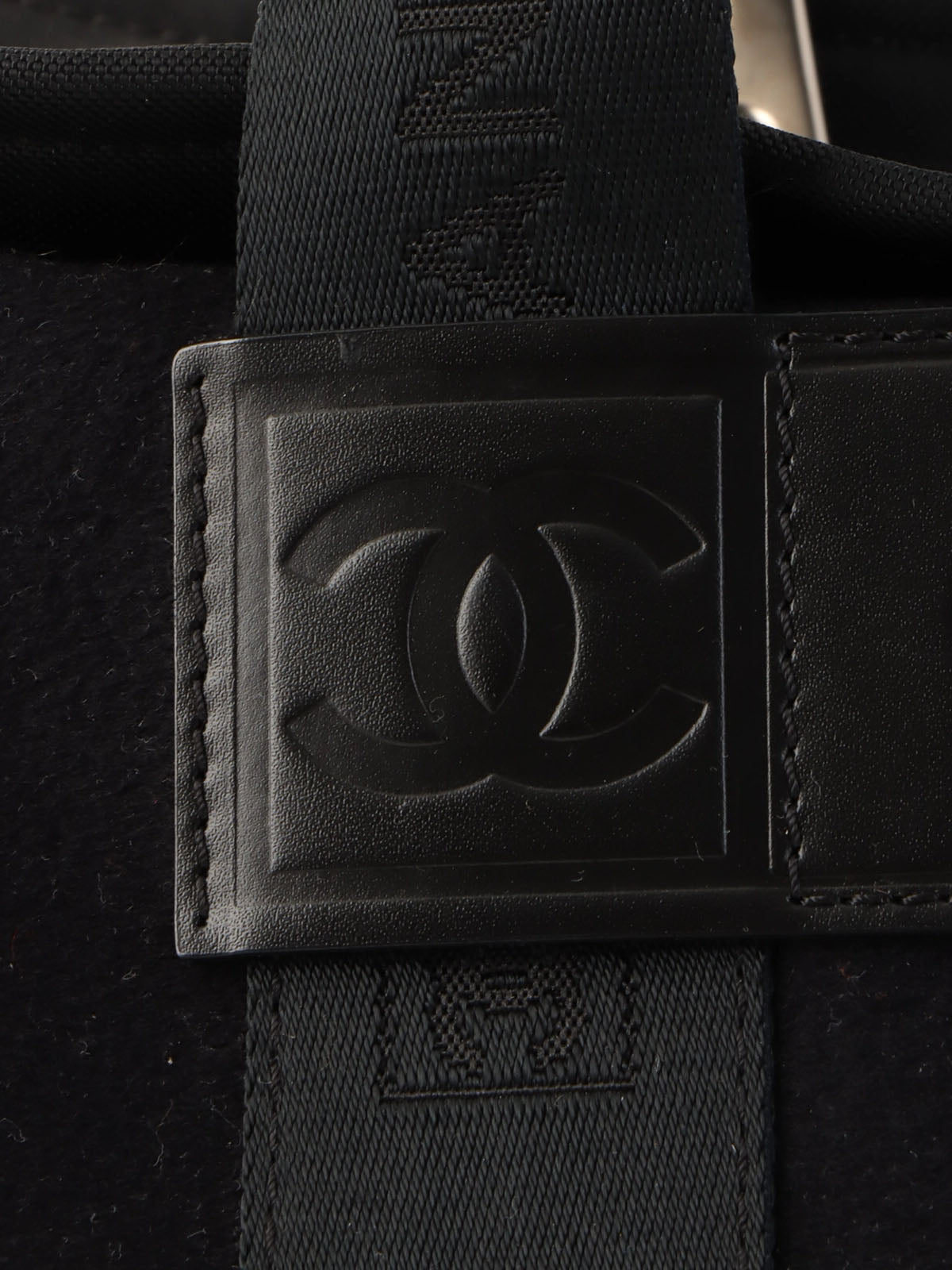 2004 Sports Line Wool Nylon Combination Logo Boston Bag, Black