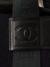 2004 Sports Line Wool Nylon Combination Logo Boston Bag, Black