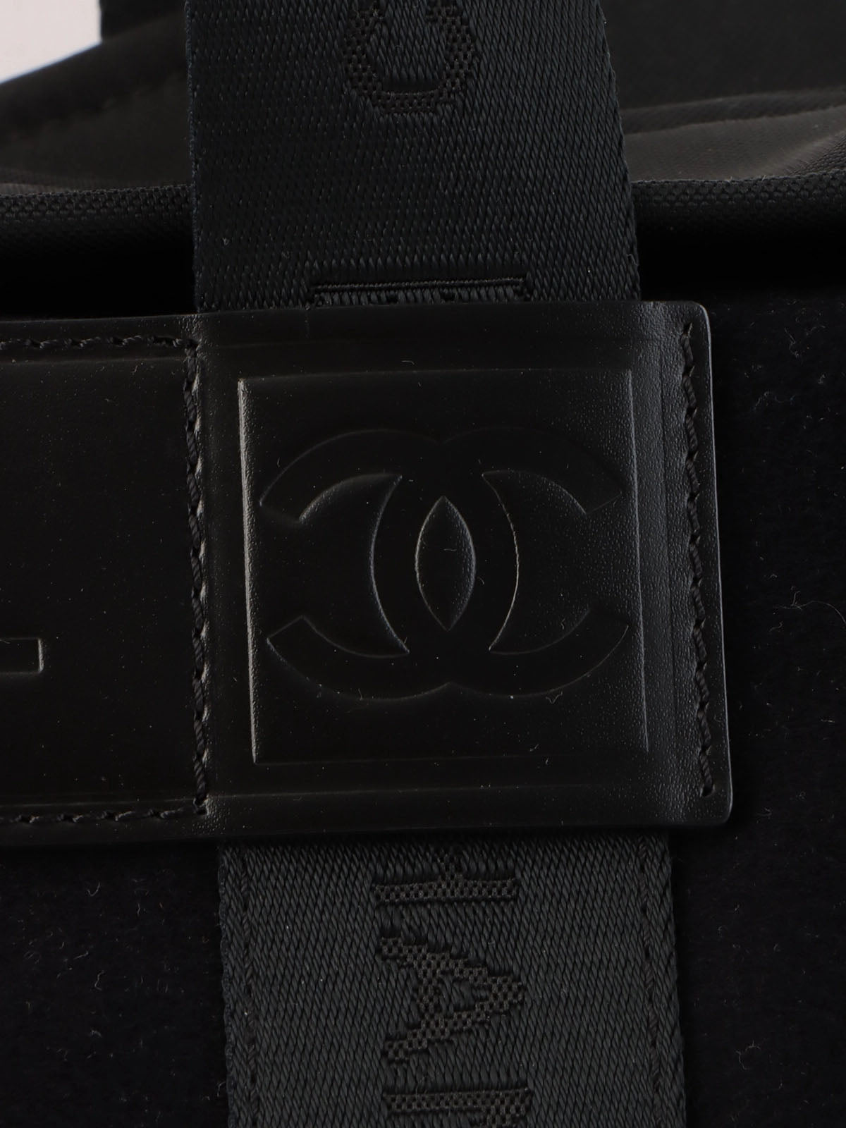 2004 Sports Line Wool Nylon Combination Logo Boston Bag, Black