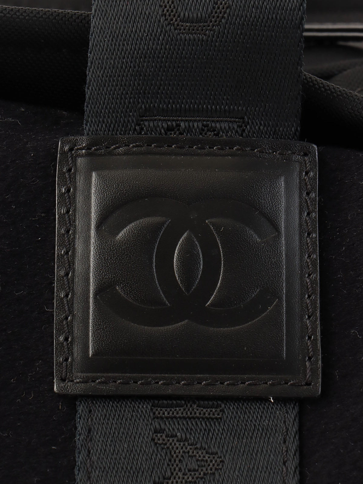 2004 Sports Line Wool Nylon Combination Logo Boston Bag Black