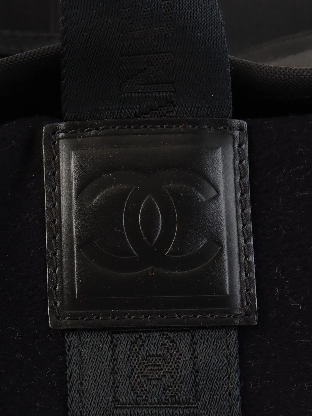 2004 Sports Line Wool Nylon Combination Logo Boston Bag, Black