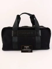 2004 Sports Line Wool Nylon Combination Logo Boston Bag Black