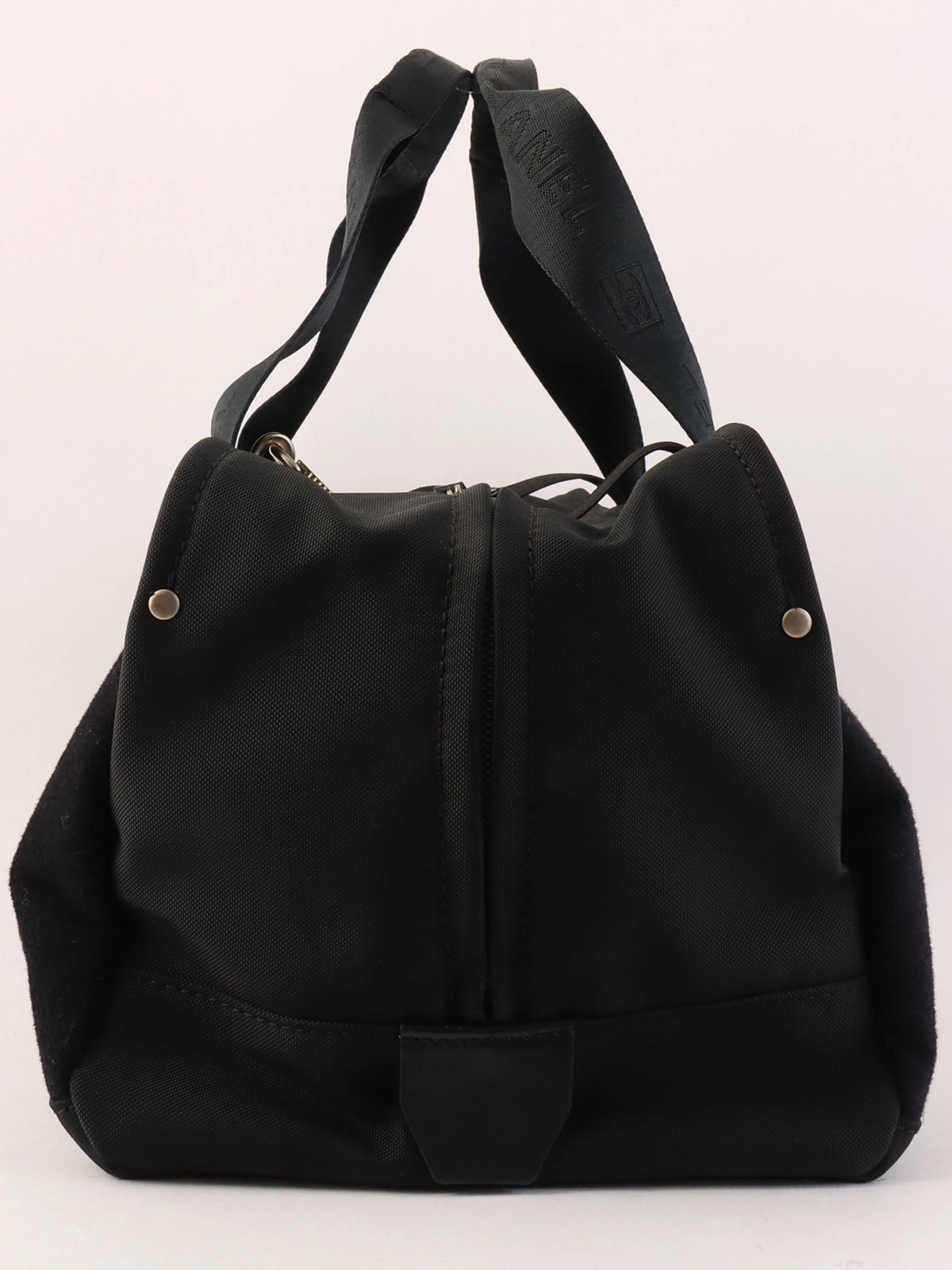 2004 Sports Line Wool Nylon Combination Logo Boston Bag, Black