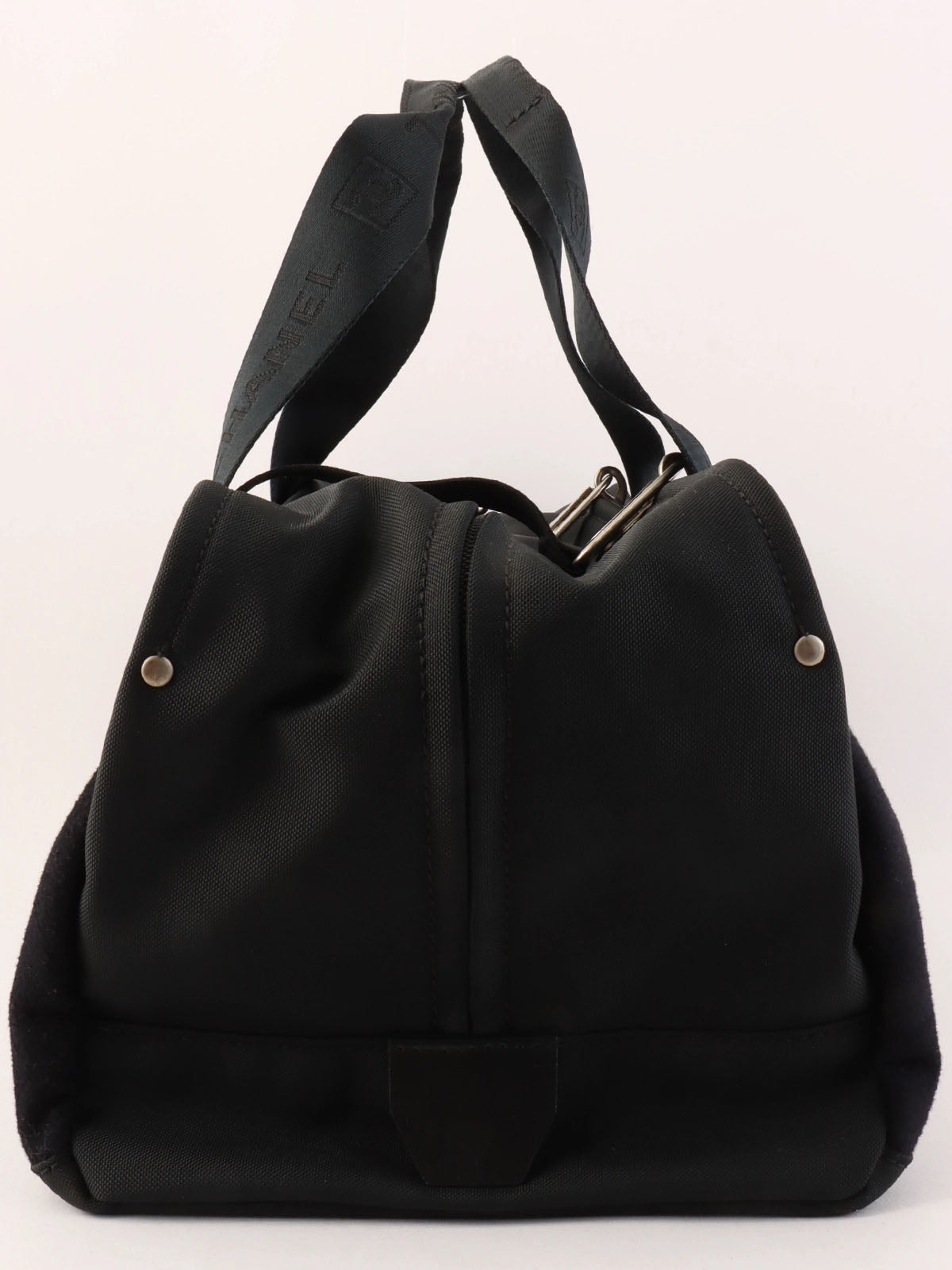 2004 Sports Line Wool Nylon Combination Logo Boston Bag Black