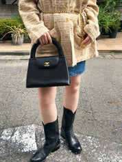 1998年頃製　CCターンロックハンドバッグ　ブラック