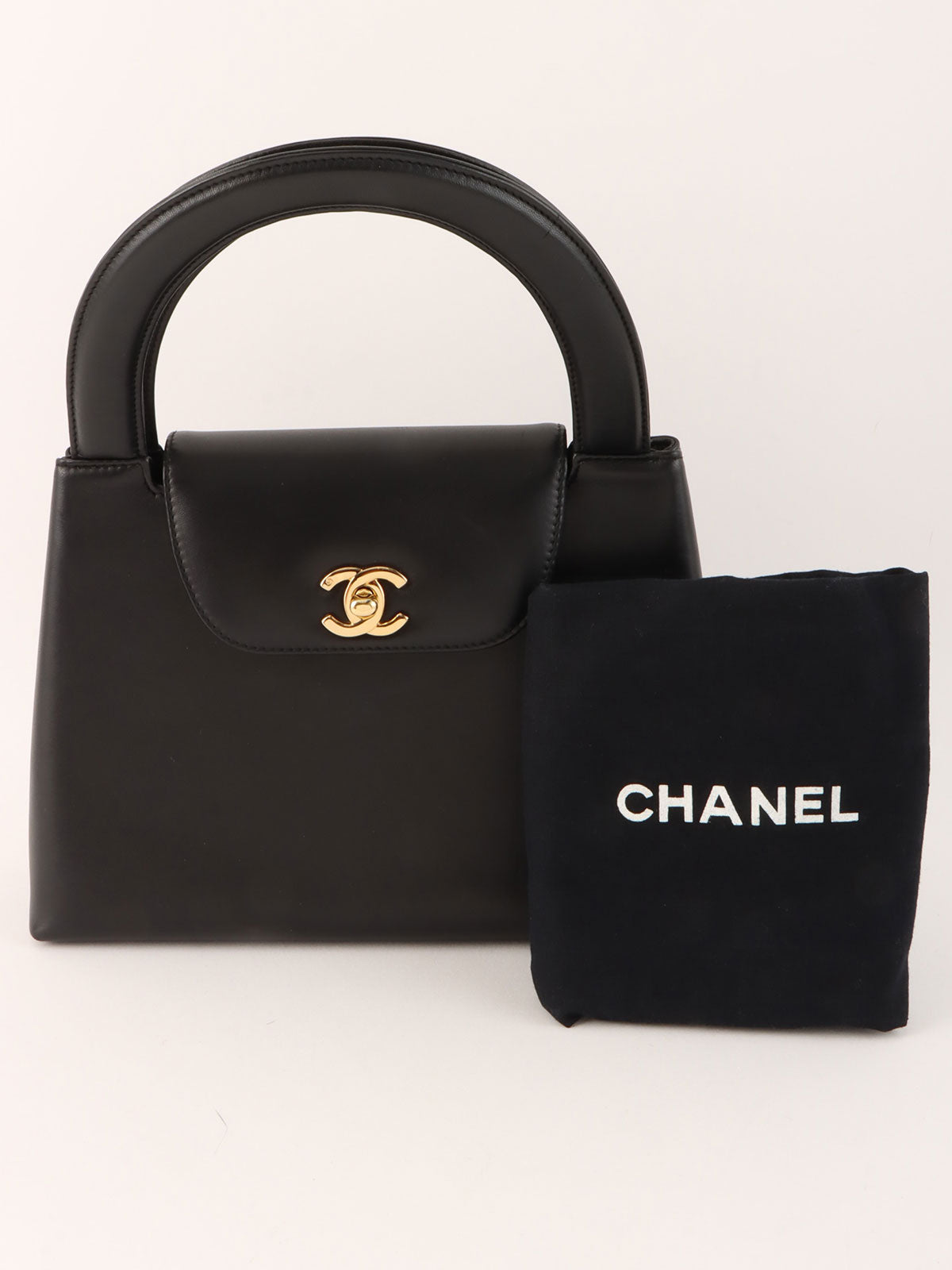 1998年頃製 CCターンロックハンドバッグ ブラック