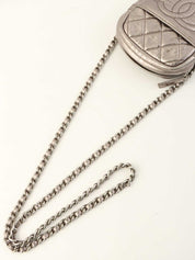 2008 CC Mark Stitch Mini Chain Shoulder Bag in Silver