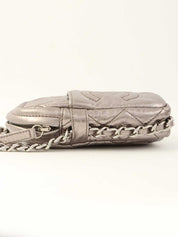 2008 CC Mark Stitch Mini Chain Shoulder Bag in Silver