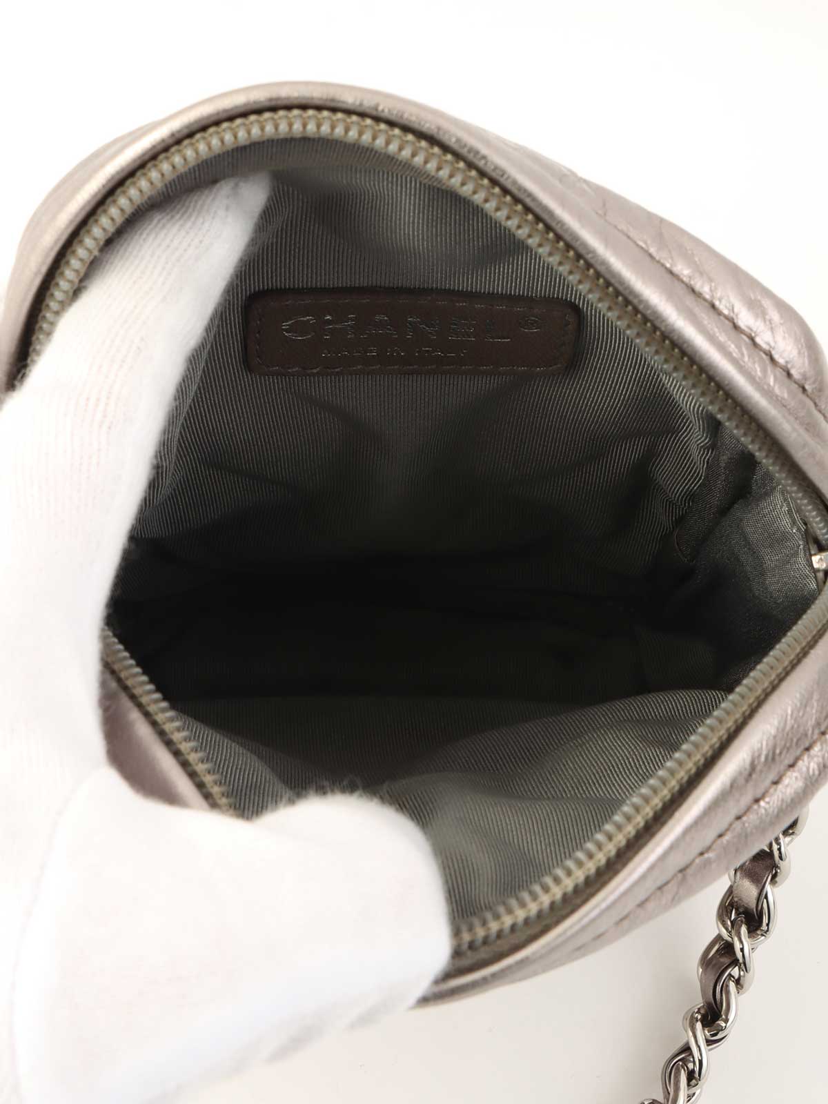 2008 CC Mark Stitch Mini Chain Shoulder Bag in Silver