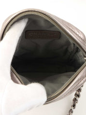 2008 CC Mark Stitch Mini Chain Shoulder Bag in Silver