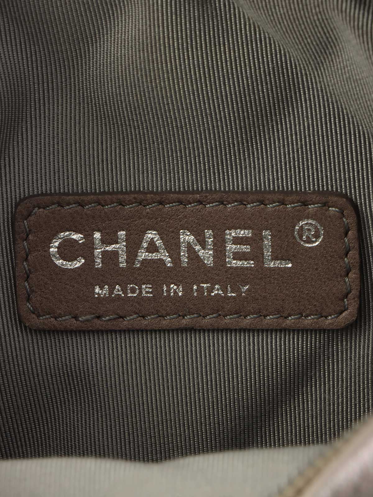 2008 CC Mark Stitch Mini Chain Shoulder Bag in Silver