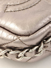 2008 CC Mark Stitch Mini Chain Shoulder Bag in Silver