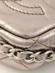 2008 CC Mark Stitch Mini Chain Shoulder Bag in Silver