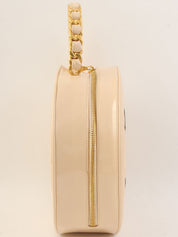 1995年頃製 パテントラウンドCCマークバニティバッグ ベージュ/ブラック