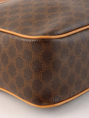 Macadam Pattern Logo Plate Shoulder Bag Brown